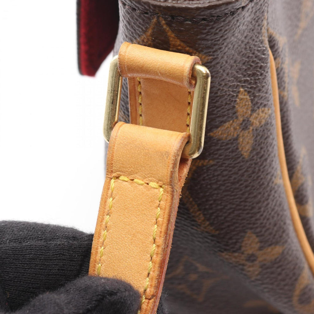Louis Vuitton Monogram Brown Coated Canvas Leather Shoulder Bag