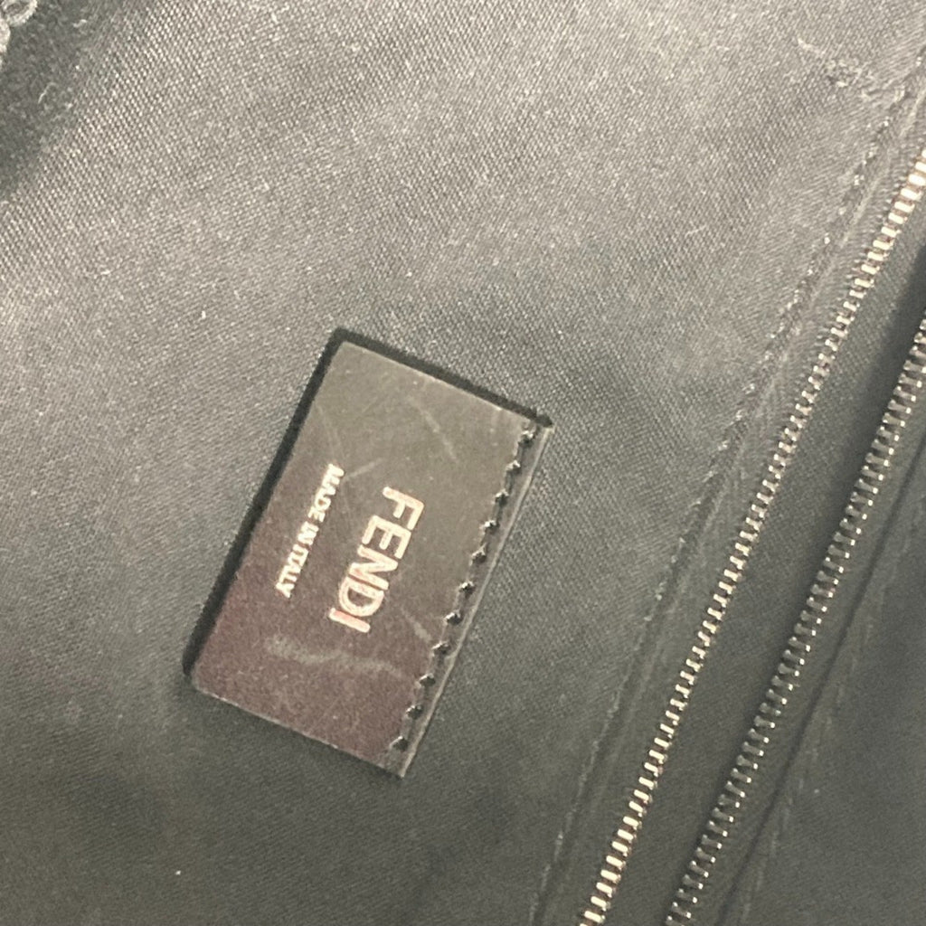 Fendi Black Gray Canvas Leather Backpack