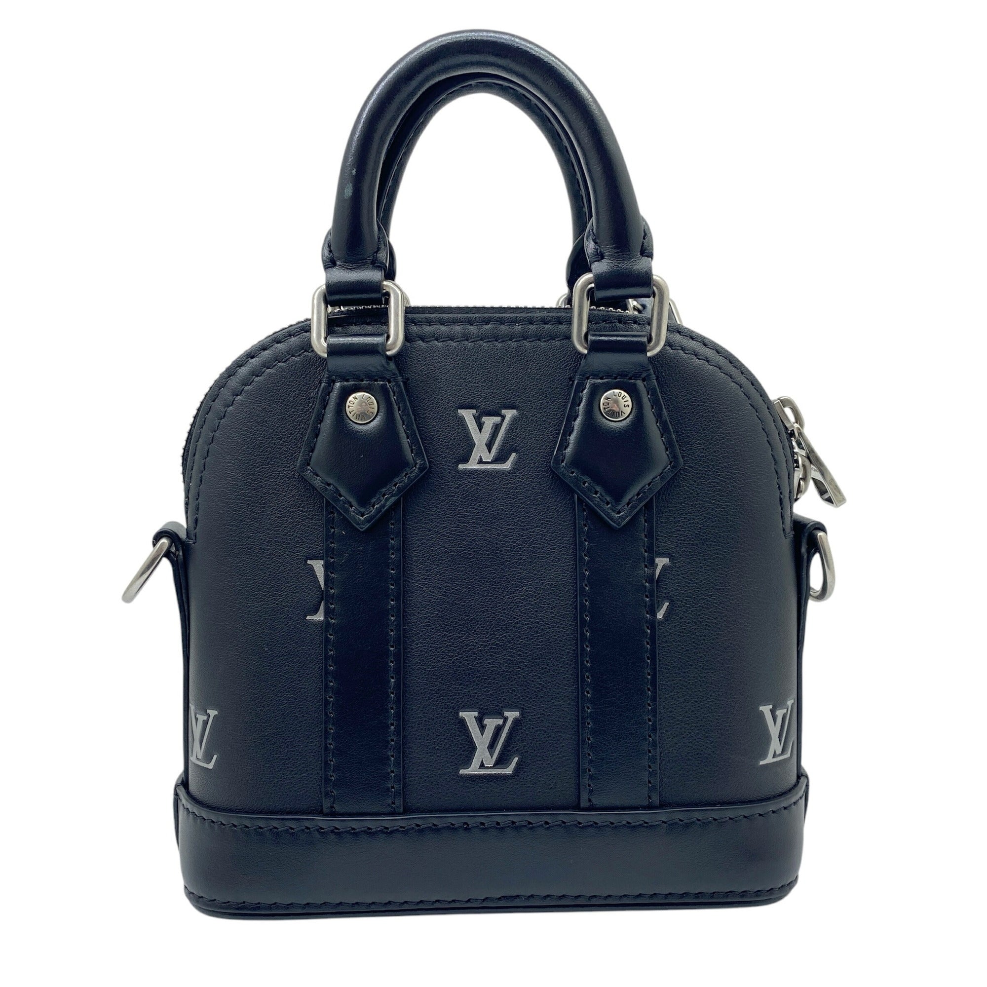Louis Vuitton Black Leather Handbag Shoulder Bag