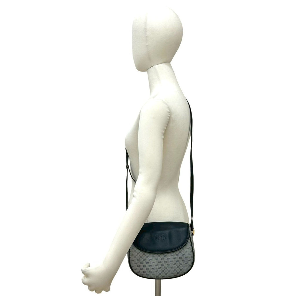 Gucci Navy Leather Pvc Pochette Shoulder Bag (Pre-Owned)