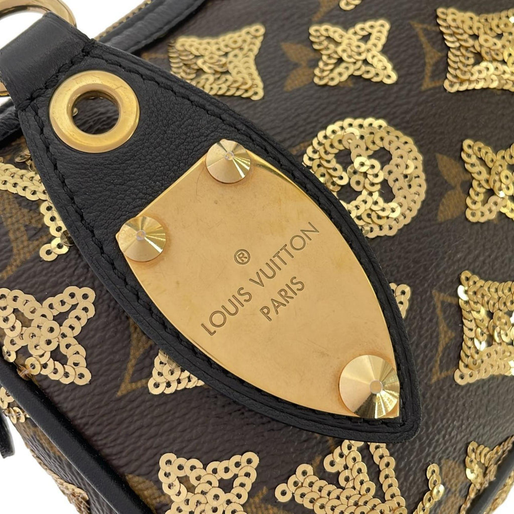 Louis Vuitton Gold Coated Canvas Spangles Pochette Pouch