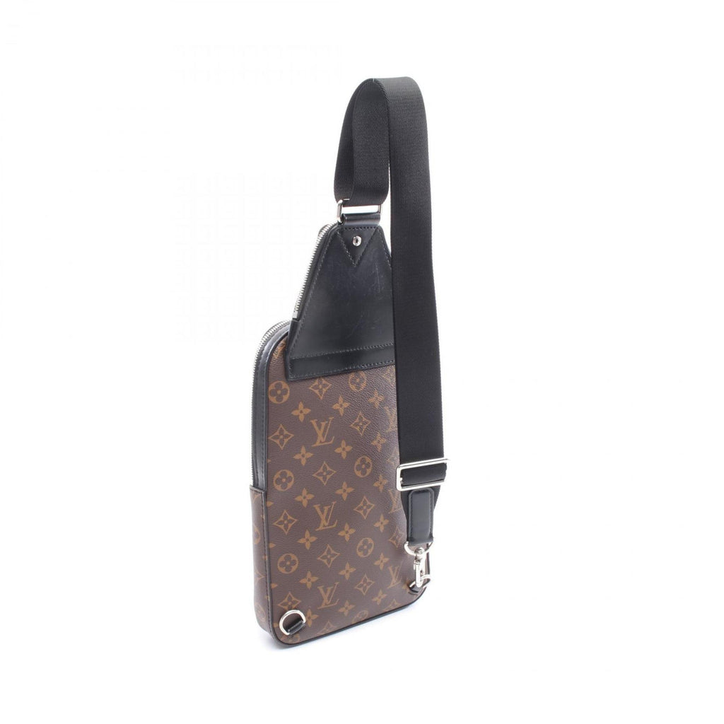 Louis Vuitton Black Brown Coated Canvas Leather Fanny Pack Sling Bag