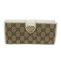 Gucci Brown Canvas Leather Long Wallet (Bi-Fold) (Pre-Owned)