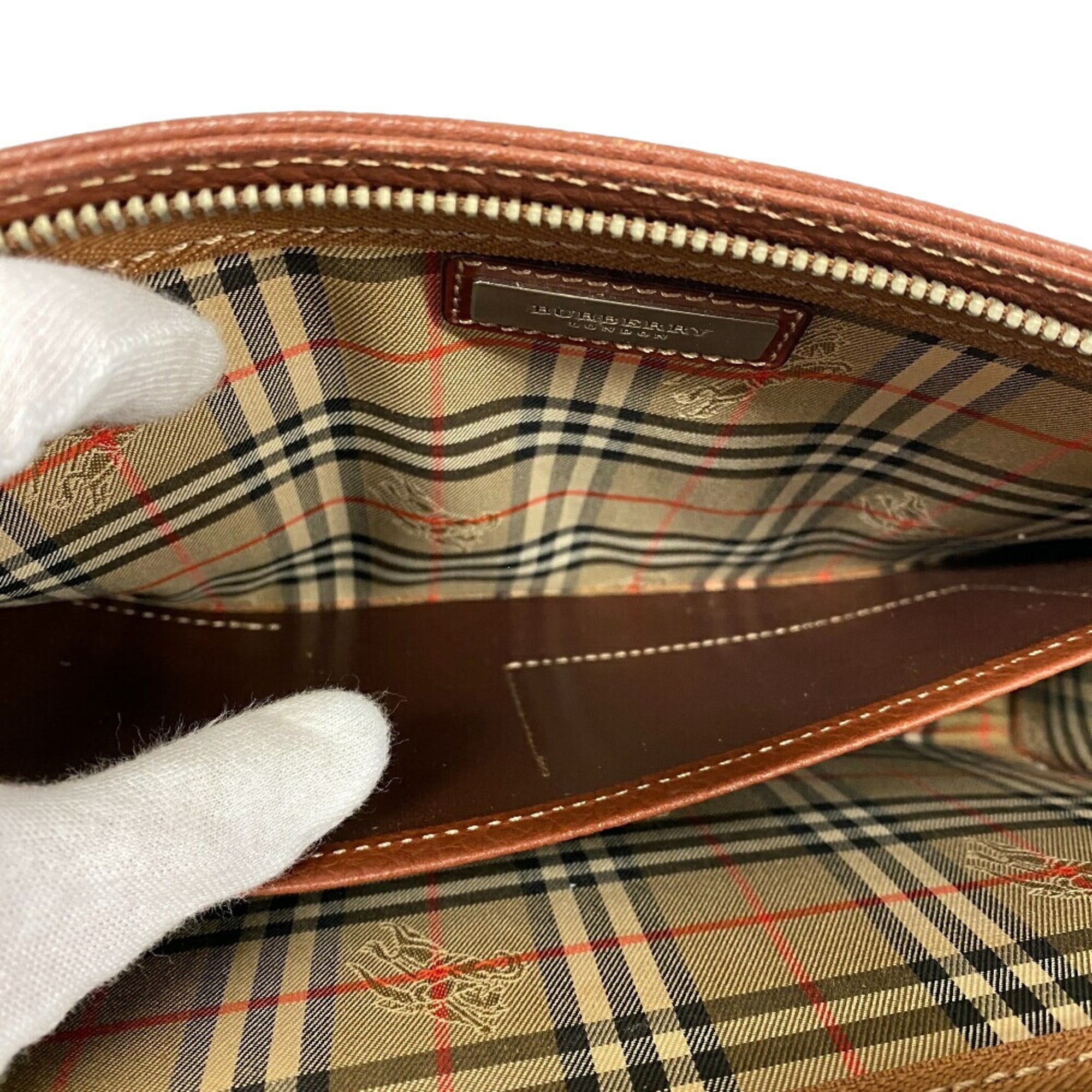 Burberry Brown Leather Clutch Bag