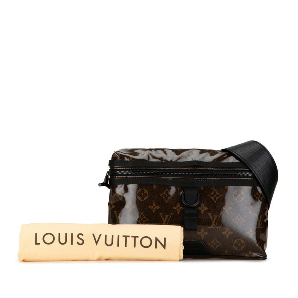 Louis Vuitton Black Brown Vinyl Leather Shoulder Bag