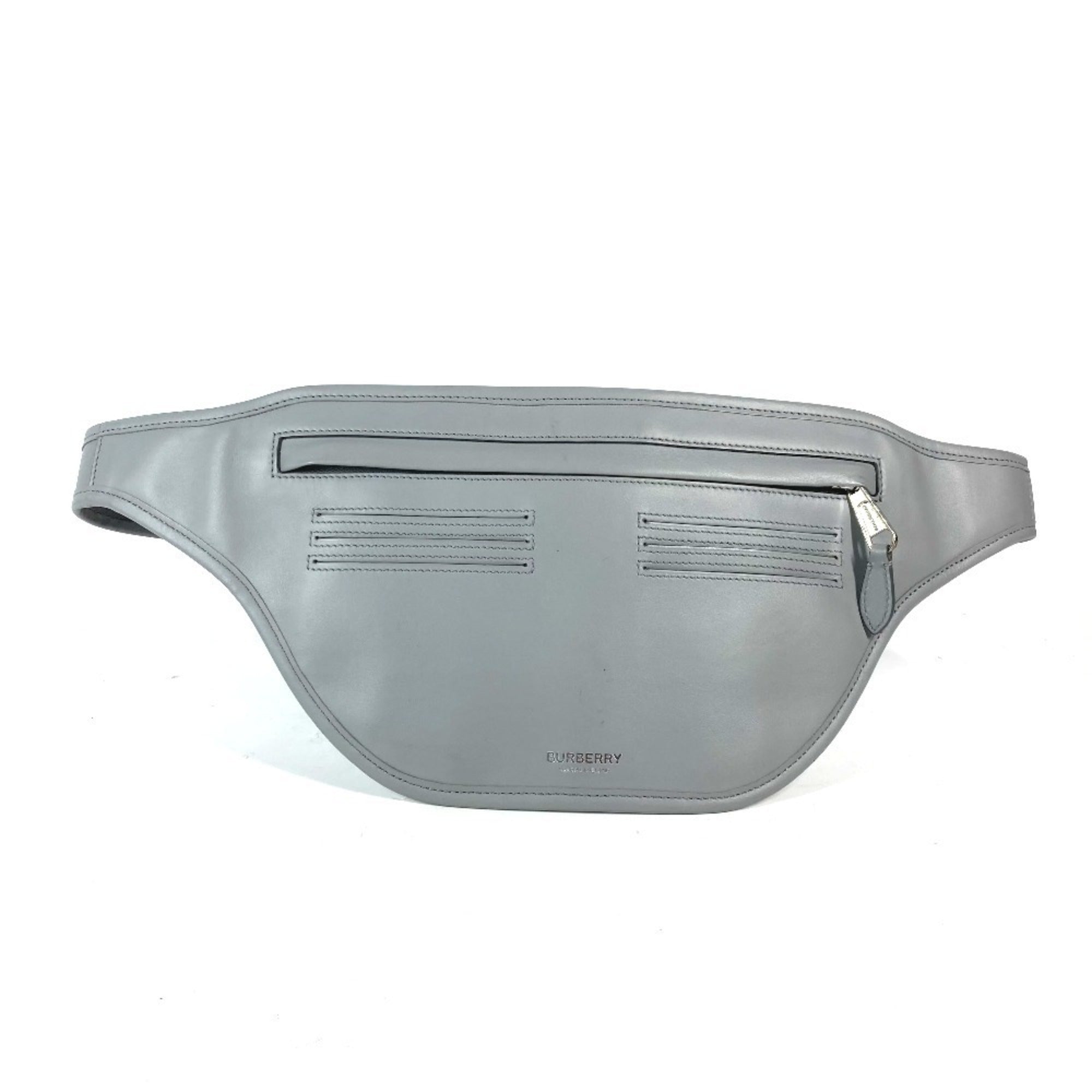 Burberry Gray Leather Fanny Pack