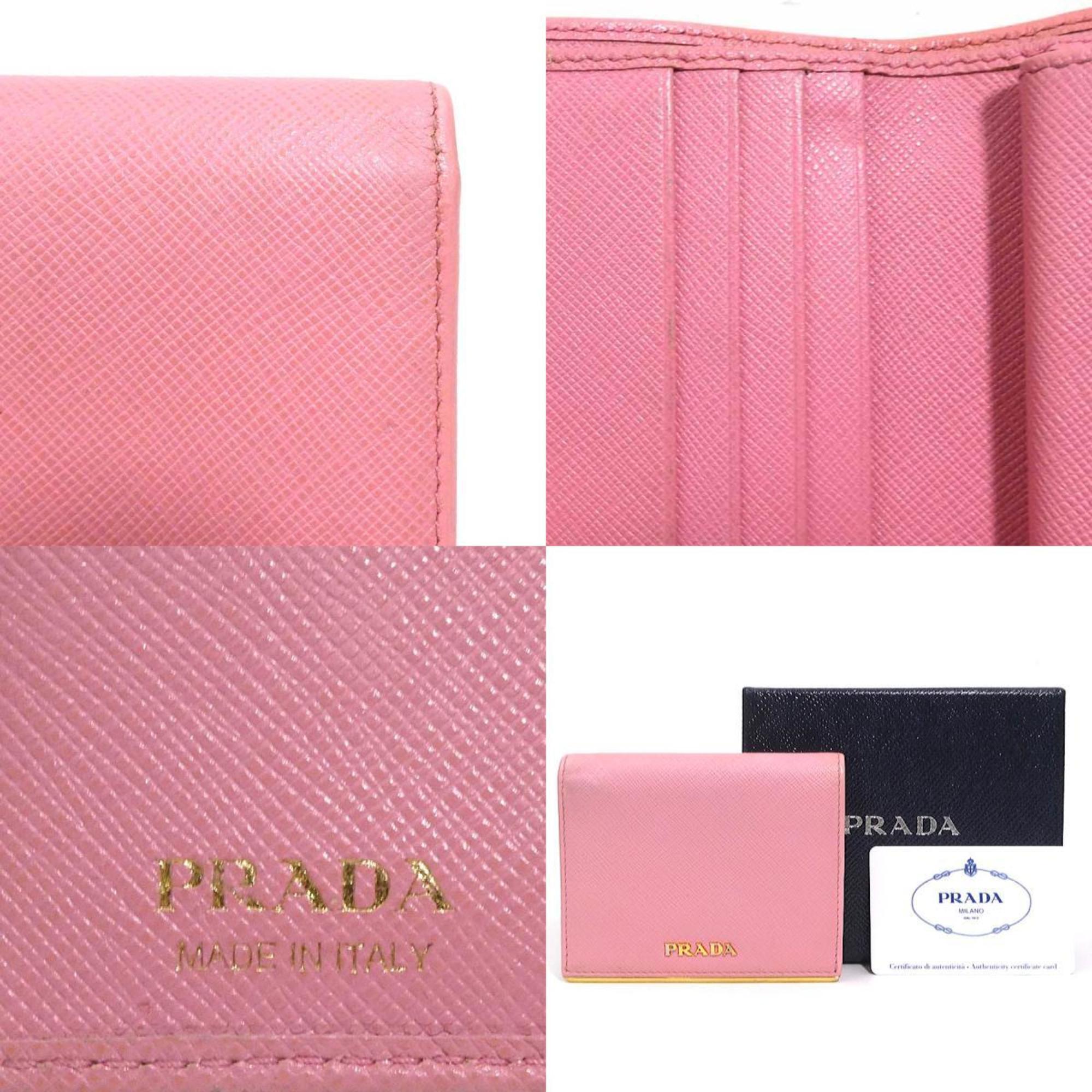 Prada Pink Leather Wallet (Bi-Fold)