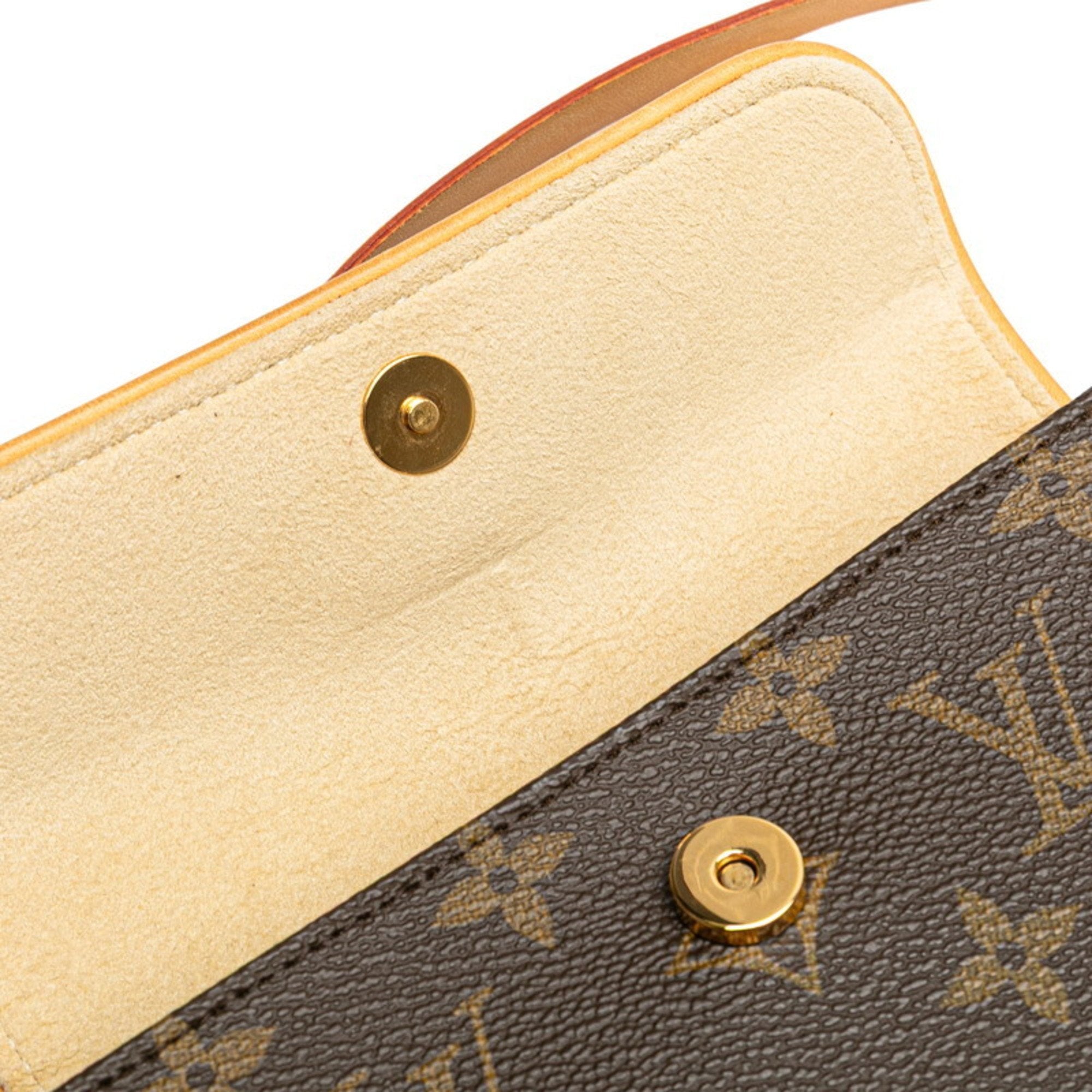 Louis Vuitton Monogram Brown Pvc Leather Pochette Sling Bag