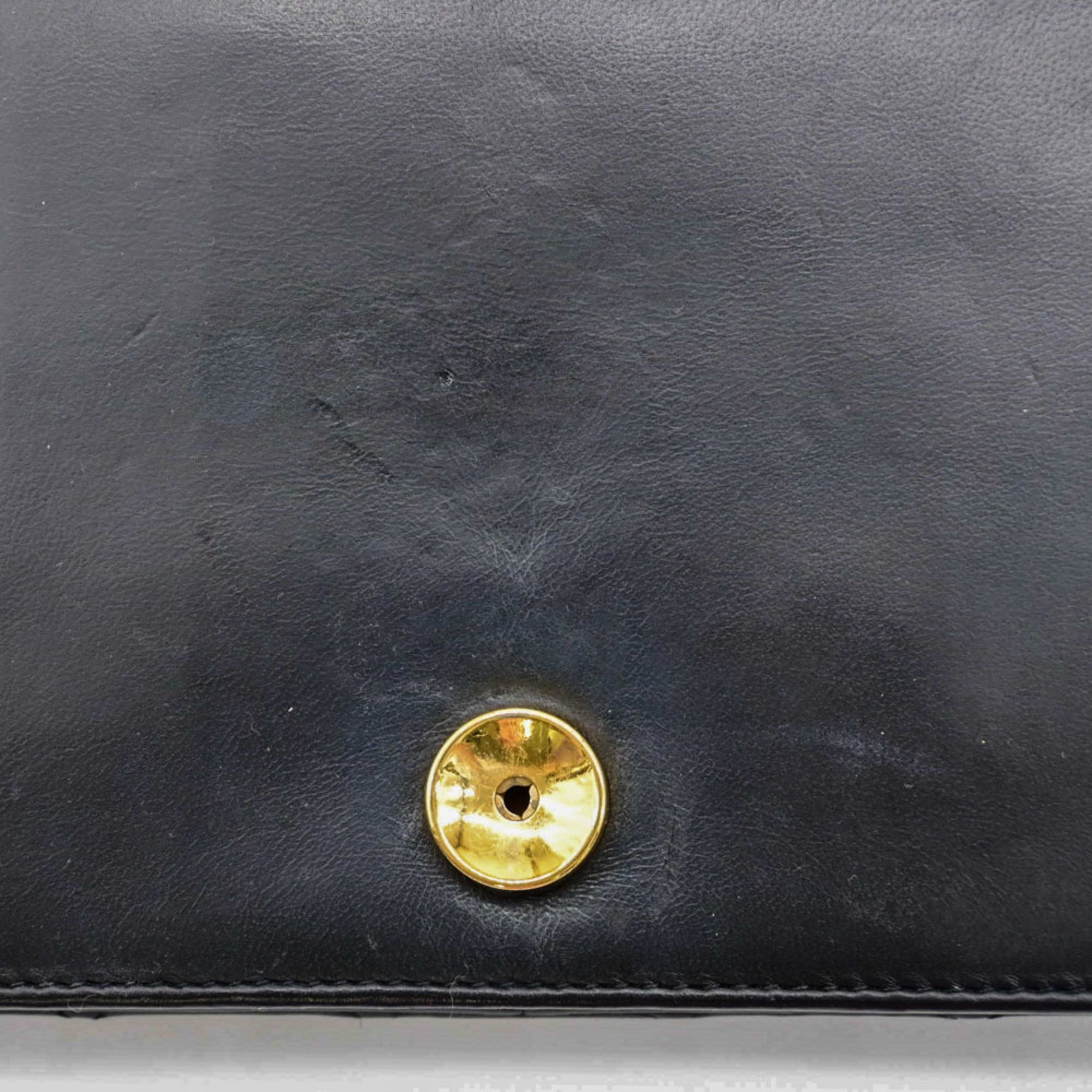 Chanel Black Leather Clutch Bag Shoulder Bag