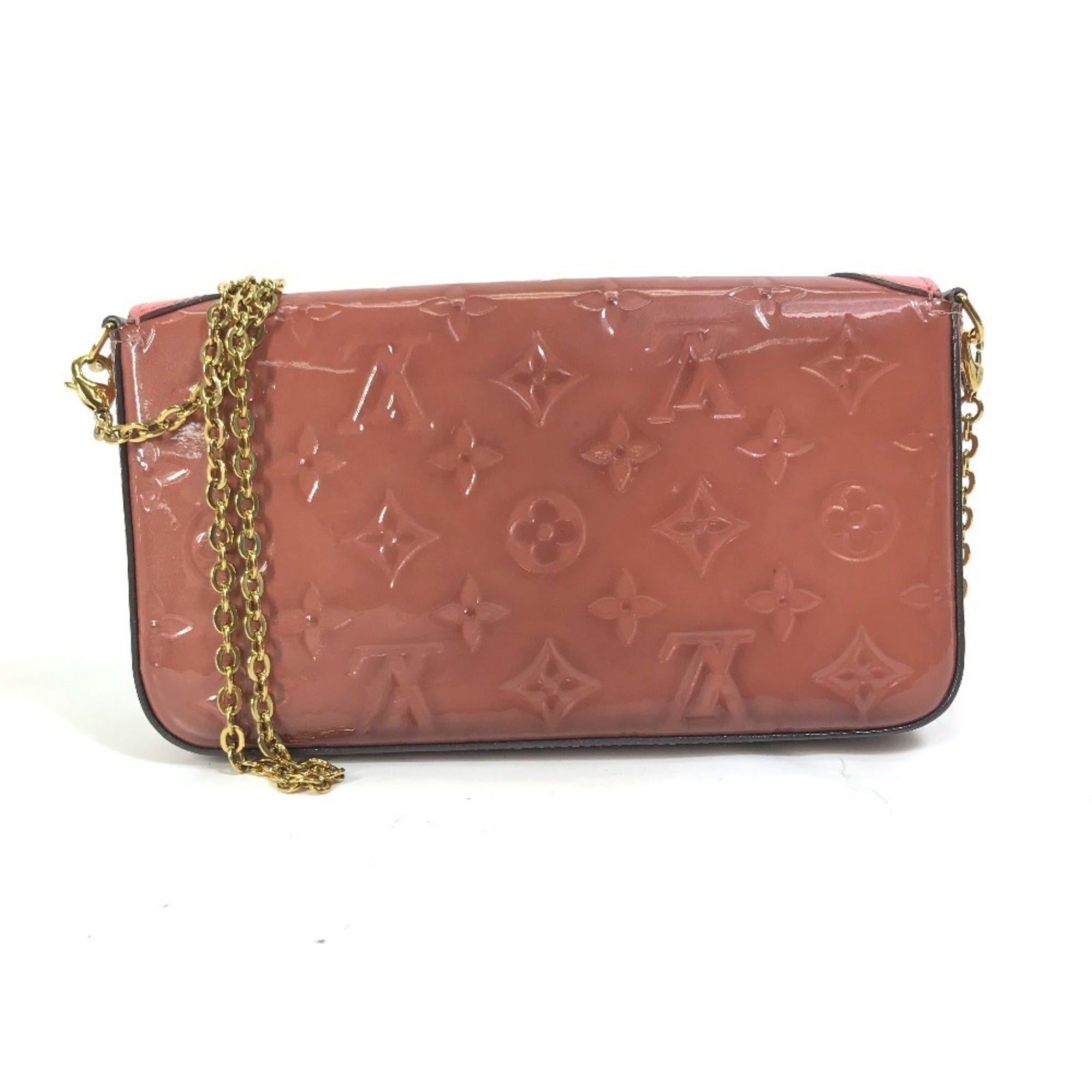 Louis Vuitton Monogram Vernis Pink Patent Leather Pochette Shoulder Bag