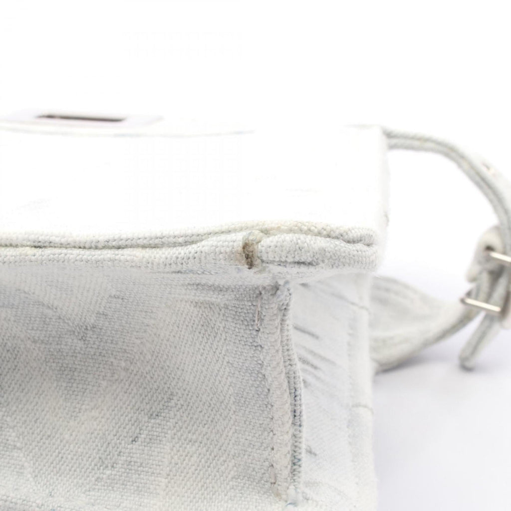 Fendi Blue White Denim Leather Handbag