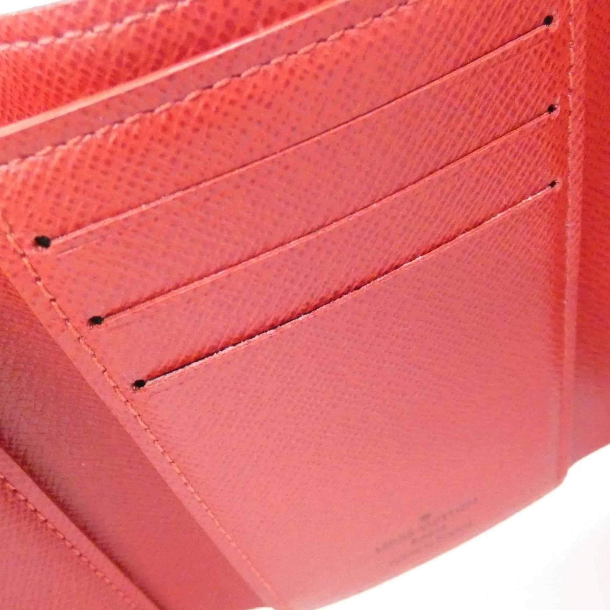 Louis Vuitton Ebene Rouge Coated Canvas Wallet (Tri-Fold)