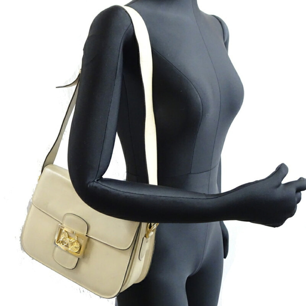 Celine Ivory Leather Shoulder Bag