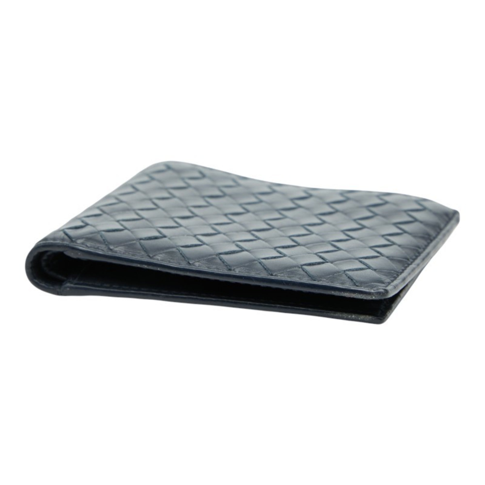 Bottega Veneta Navy Leather Bill Wallet (Bi-Fold)