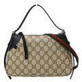 Gucci Beige Black Coated Canvas Handbag Pouch Shoulder Bag (Pre-Owned)