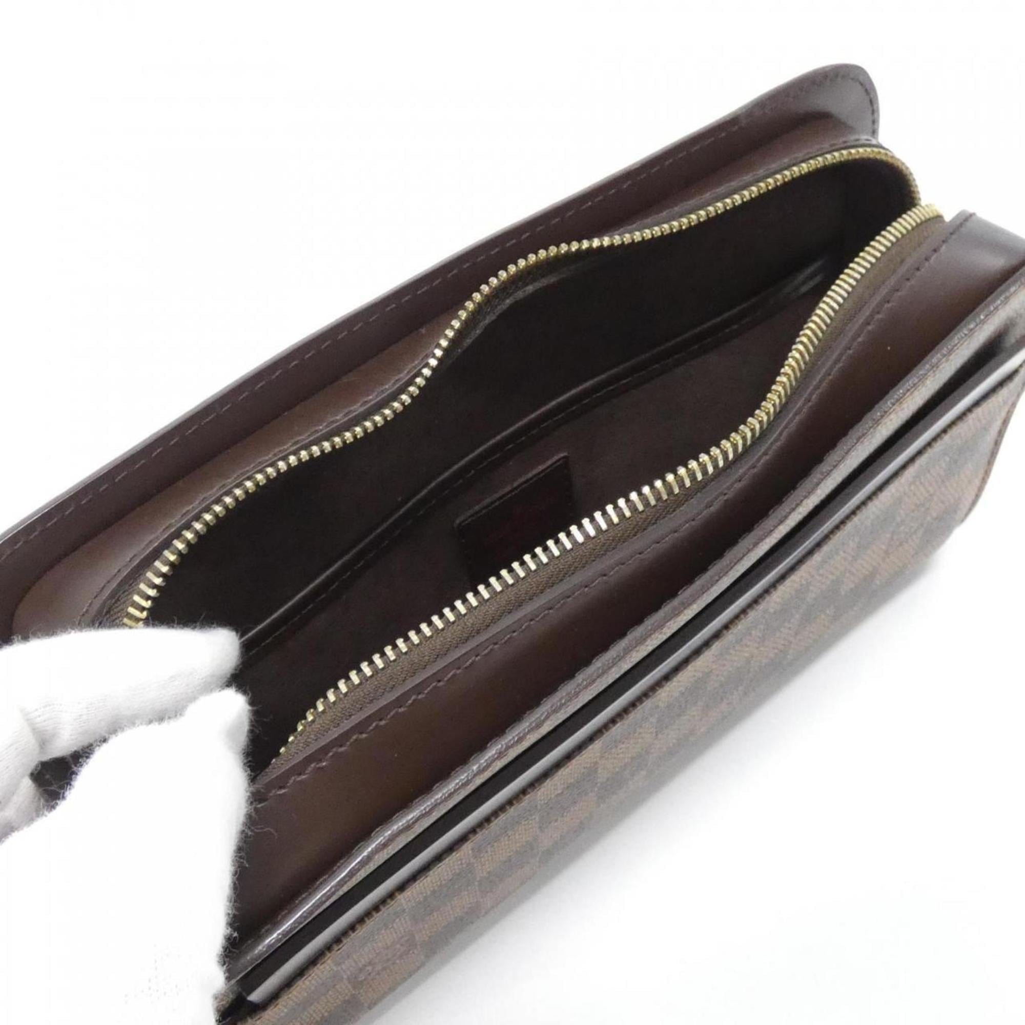 Louis Vuitton Brown Coated Canvas Clutch Bag