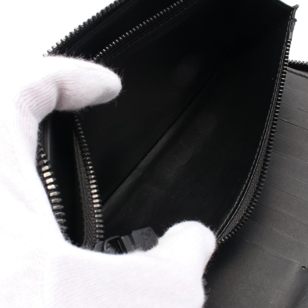 Louis Vuitton Black Monogram Shadow Leather Long Wallet