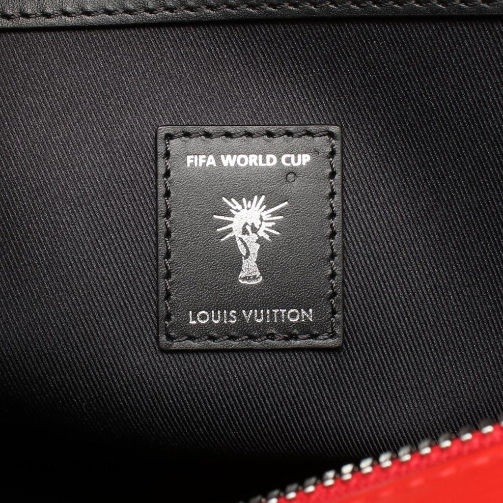 Louis Vuitton Red Color White Leather Boston Bag