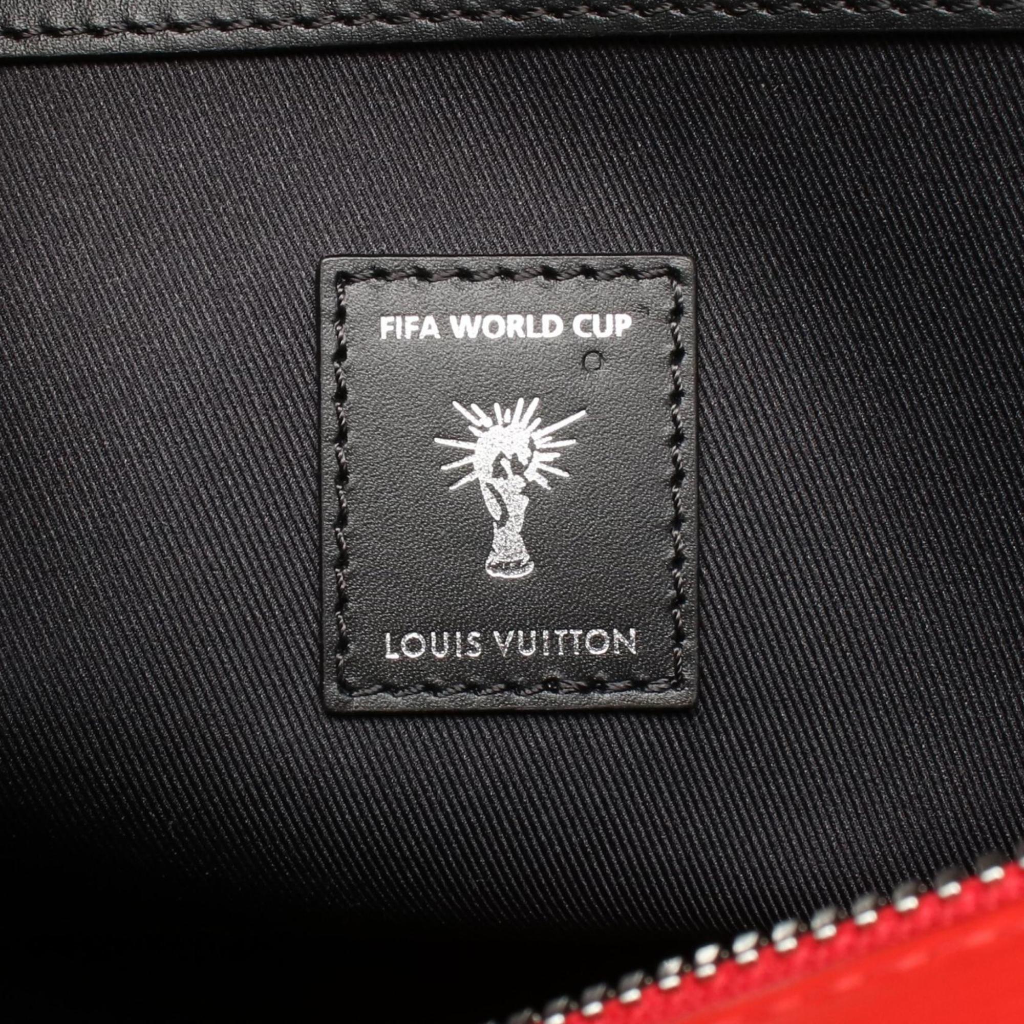 Louis Vuitton Red Color White Leather Boston Bag