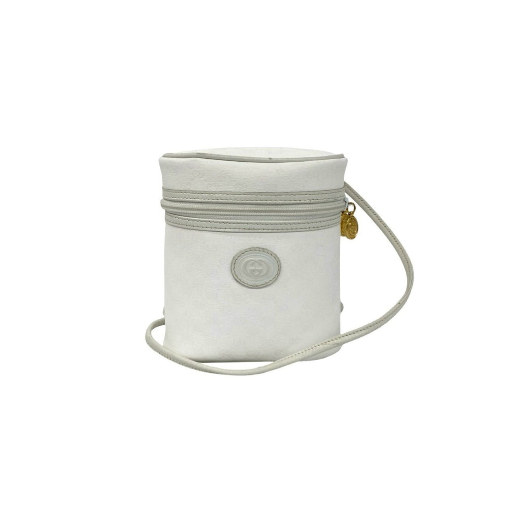 Gucci White Leather Pvc Shoulder Bag Vanity Bag (Pre-Owned)