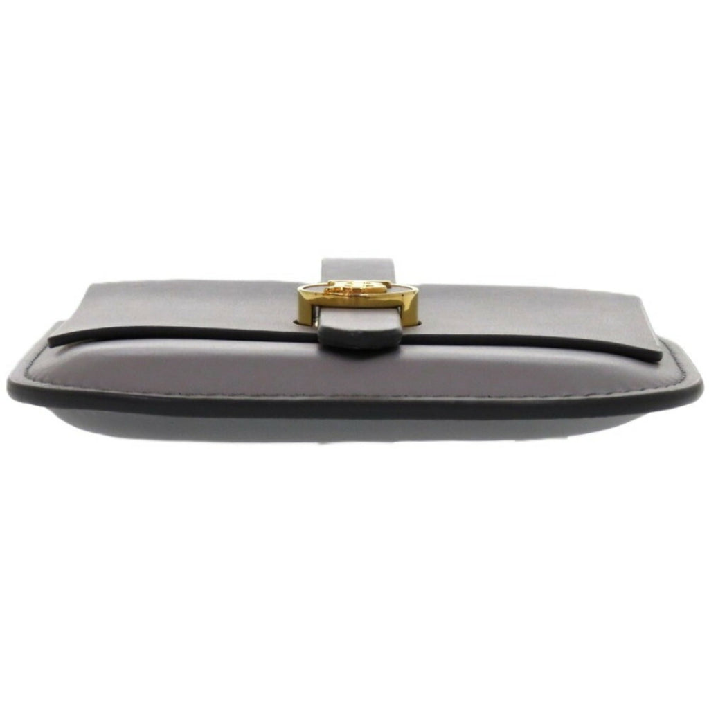 Burberry Gray Leather Fanny Pack Pouch