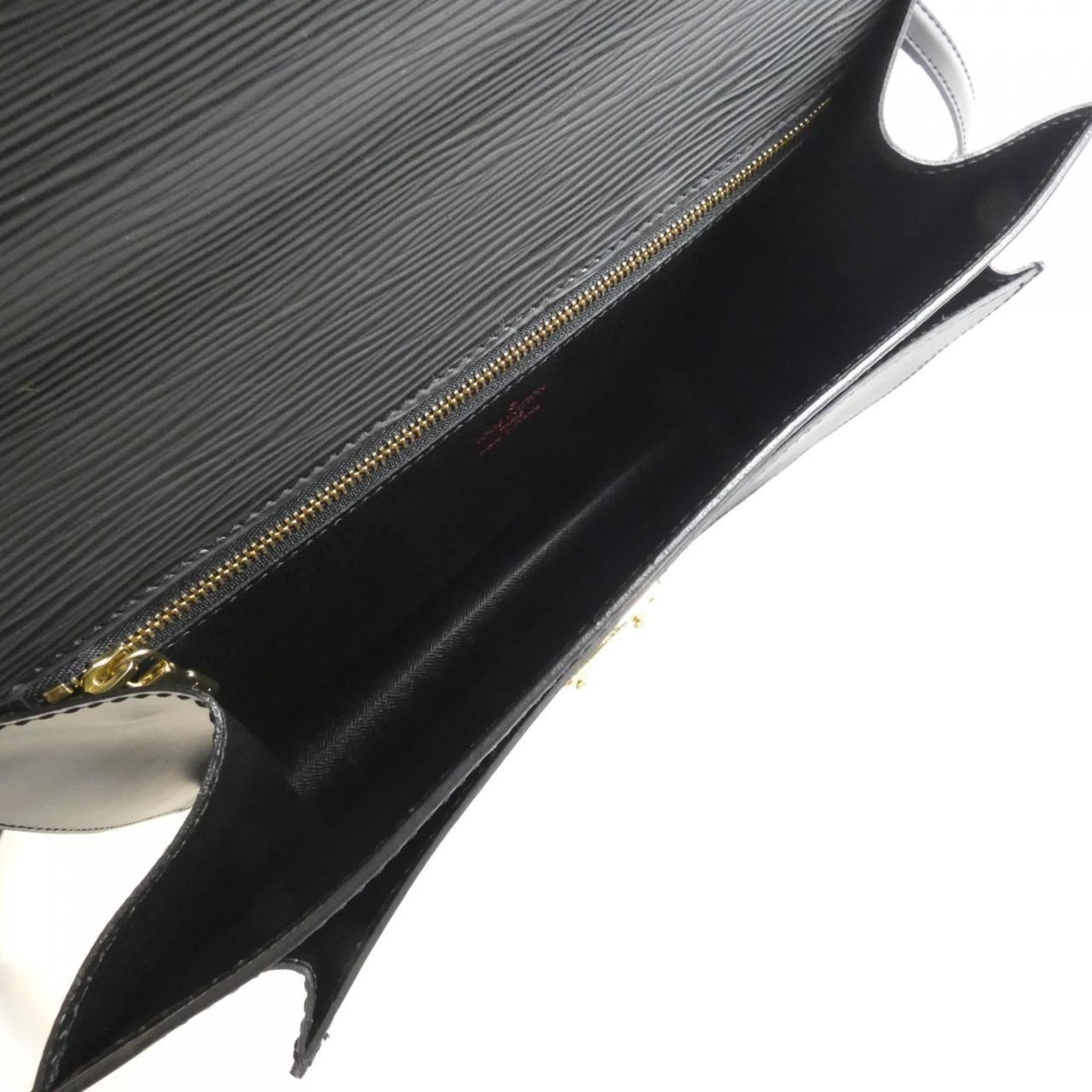 Louis Vuitton Black Leather Briefcase Handbag