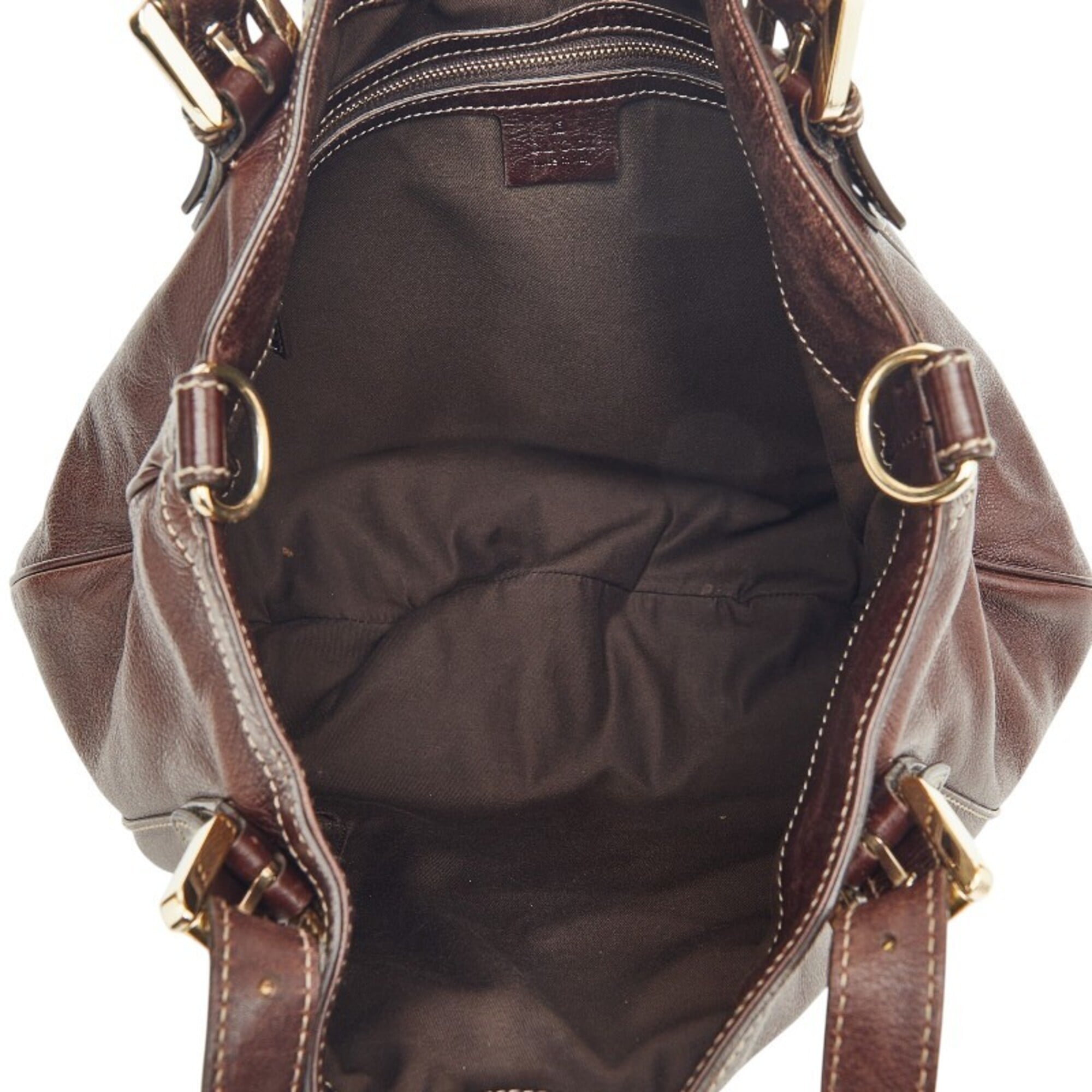 Gucci Brown Leather Shoulder Bag (Pre-Owned)