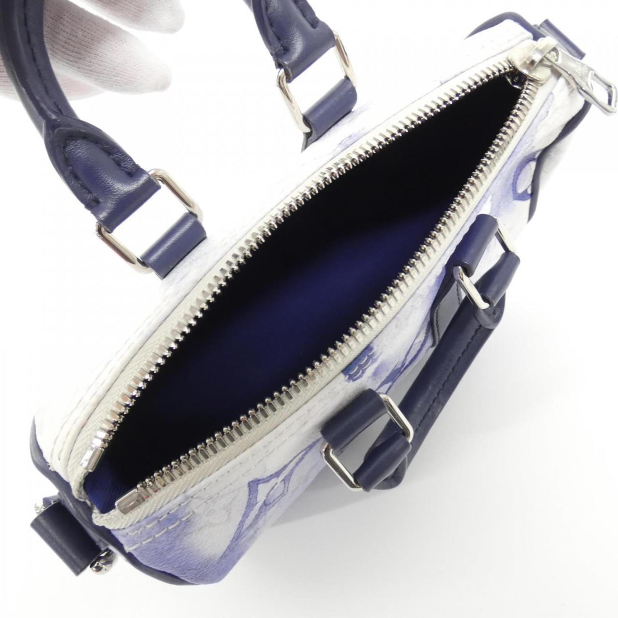 Louis Vuitton Blue Coated Canvas Boston Bag