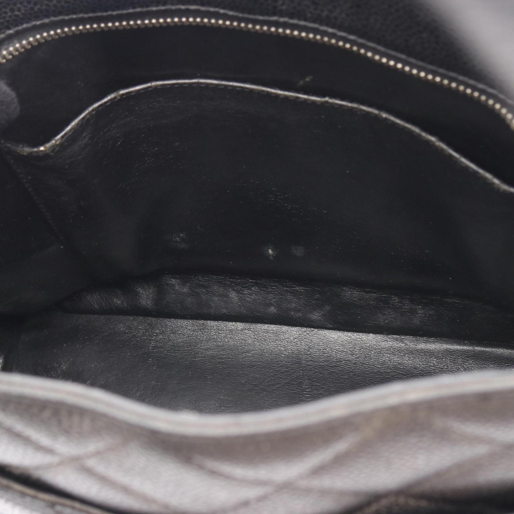 Chanel Black Grained Calfskin Handbag Tote Bag