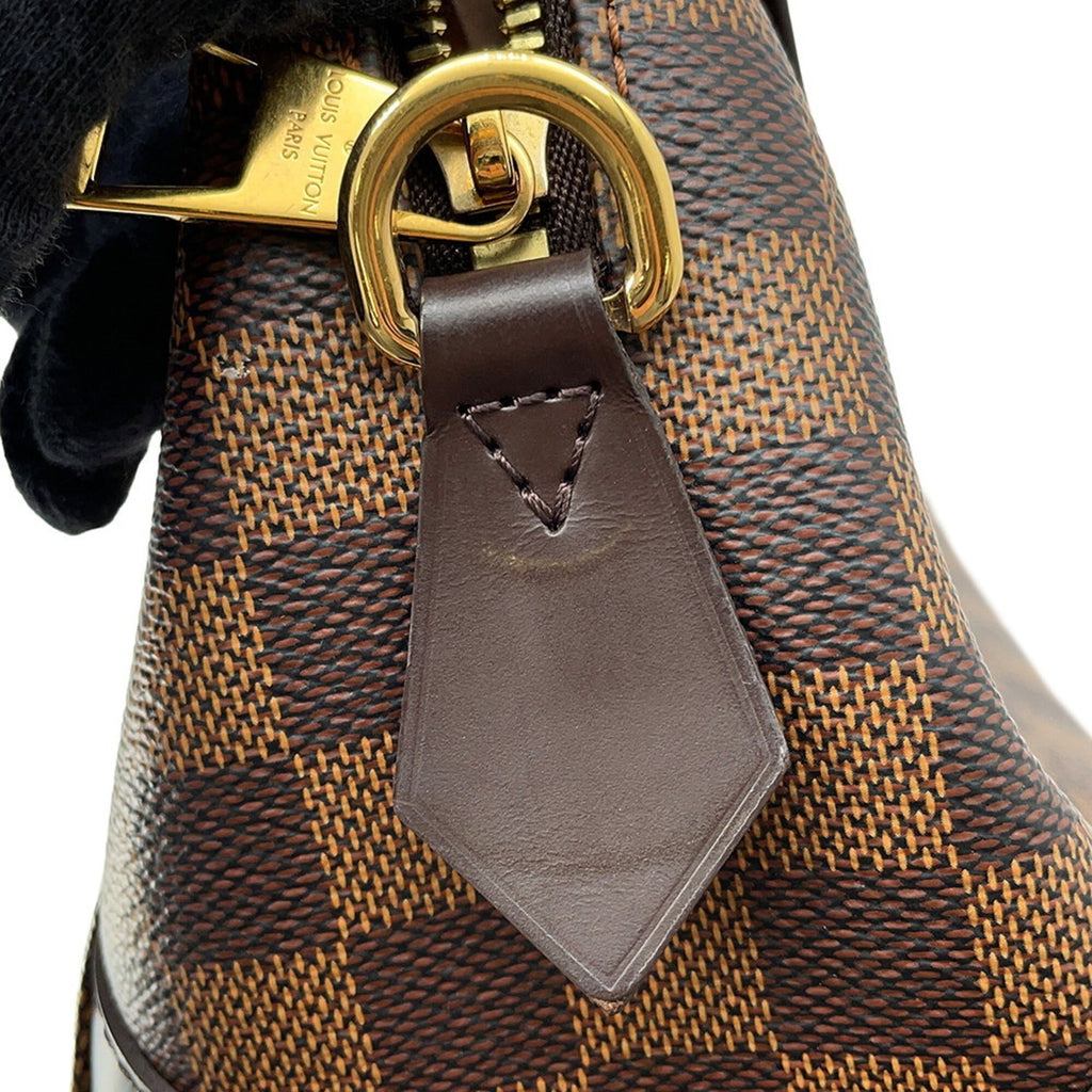 Louis Vuitton Beige Brown Damier Canvas Exotic Leather Handbag