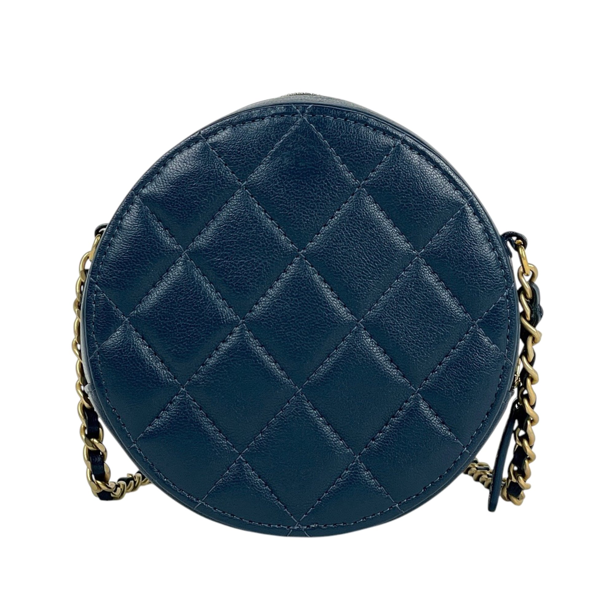 Chanel Blue Leather Shoulder Bag