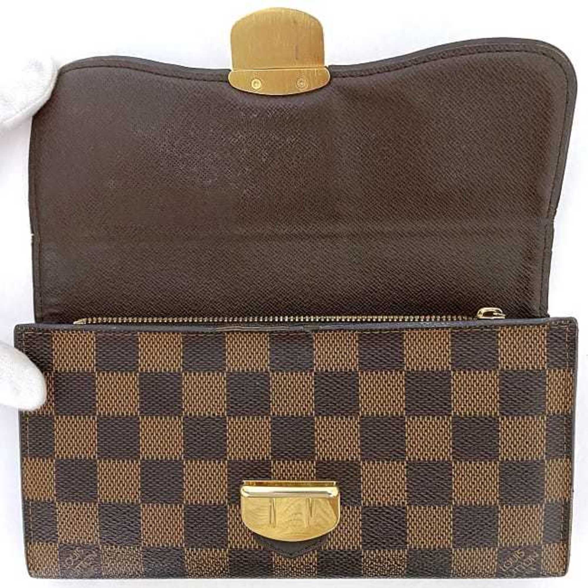 Louis Vuitton Damier Brown Damier Canvas Ebene Damier Canvas Long Wallet
