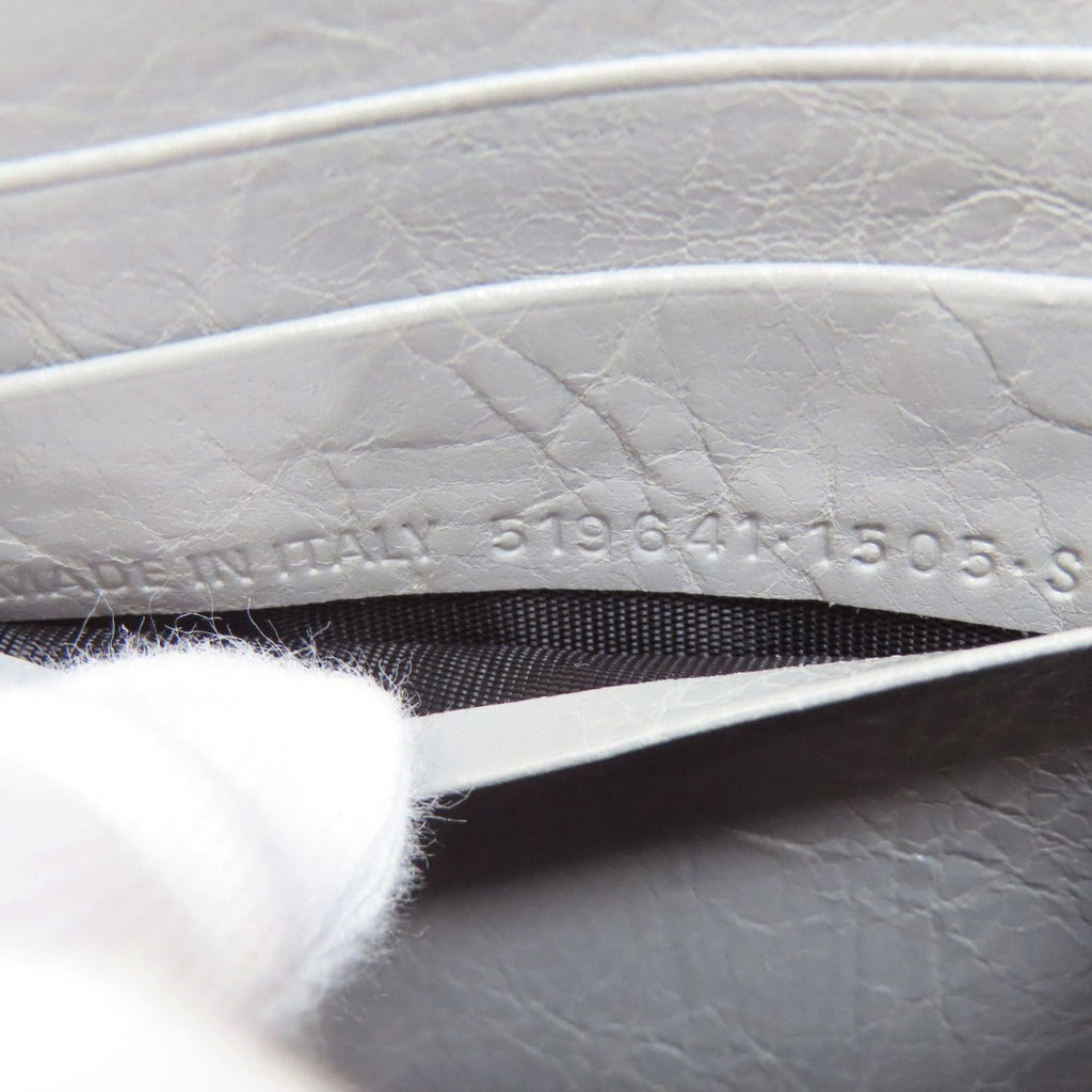 Balenciaga Gray Leather Long Wallet (Bi-Fold)