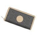 Gucci Beige Gray Nylon Leather Long Wallet (Bi-Fold) (Pre-Owned)