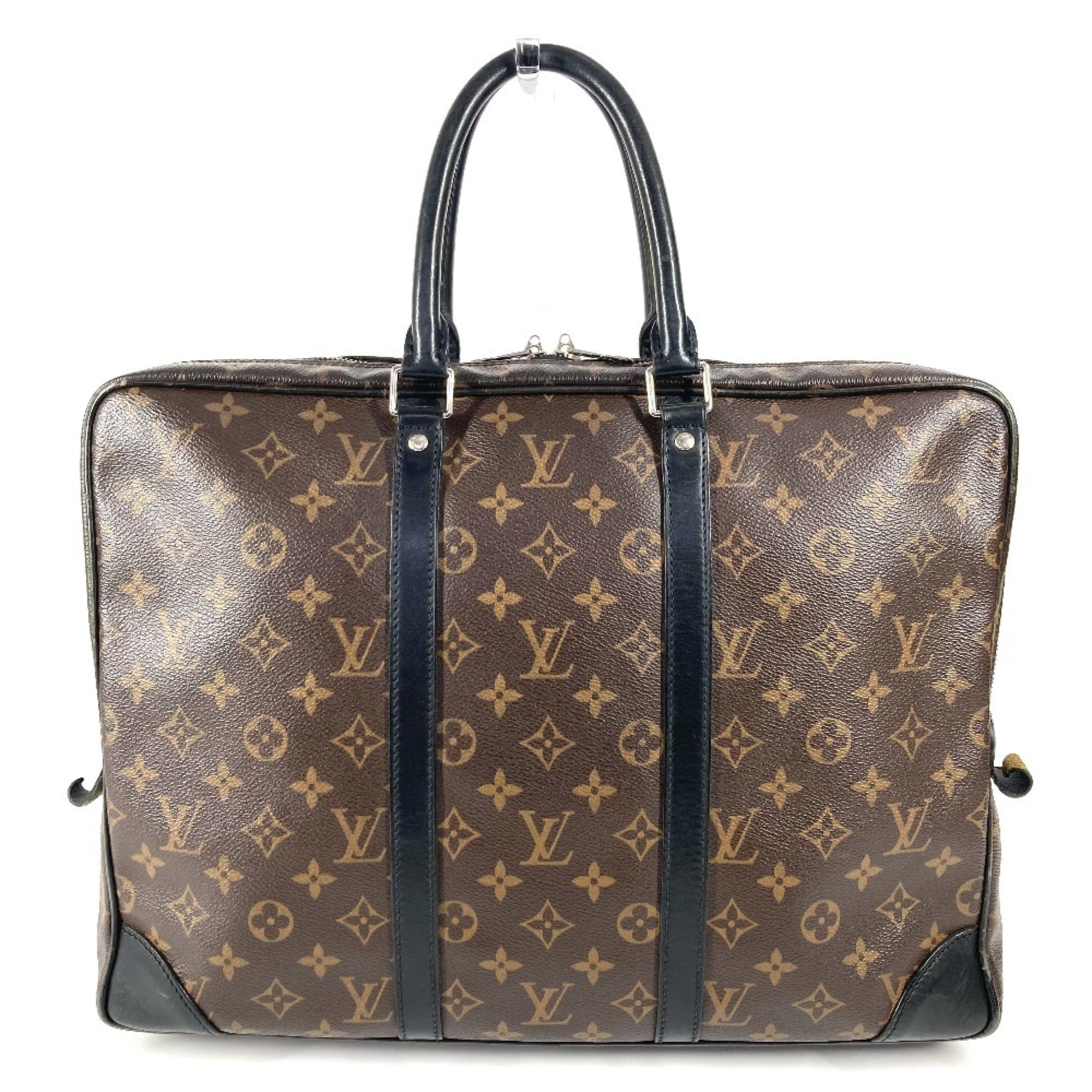 Louis Vuitton Black Brown Monogram Canvas Tote Bag