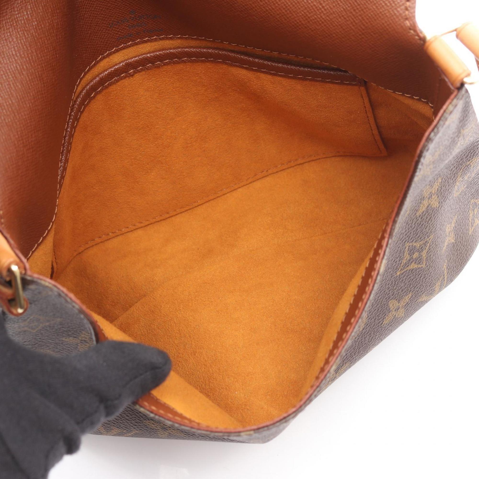 Louis Vuitton Brown Coated Canvas Leather Shoulder Bag