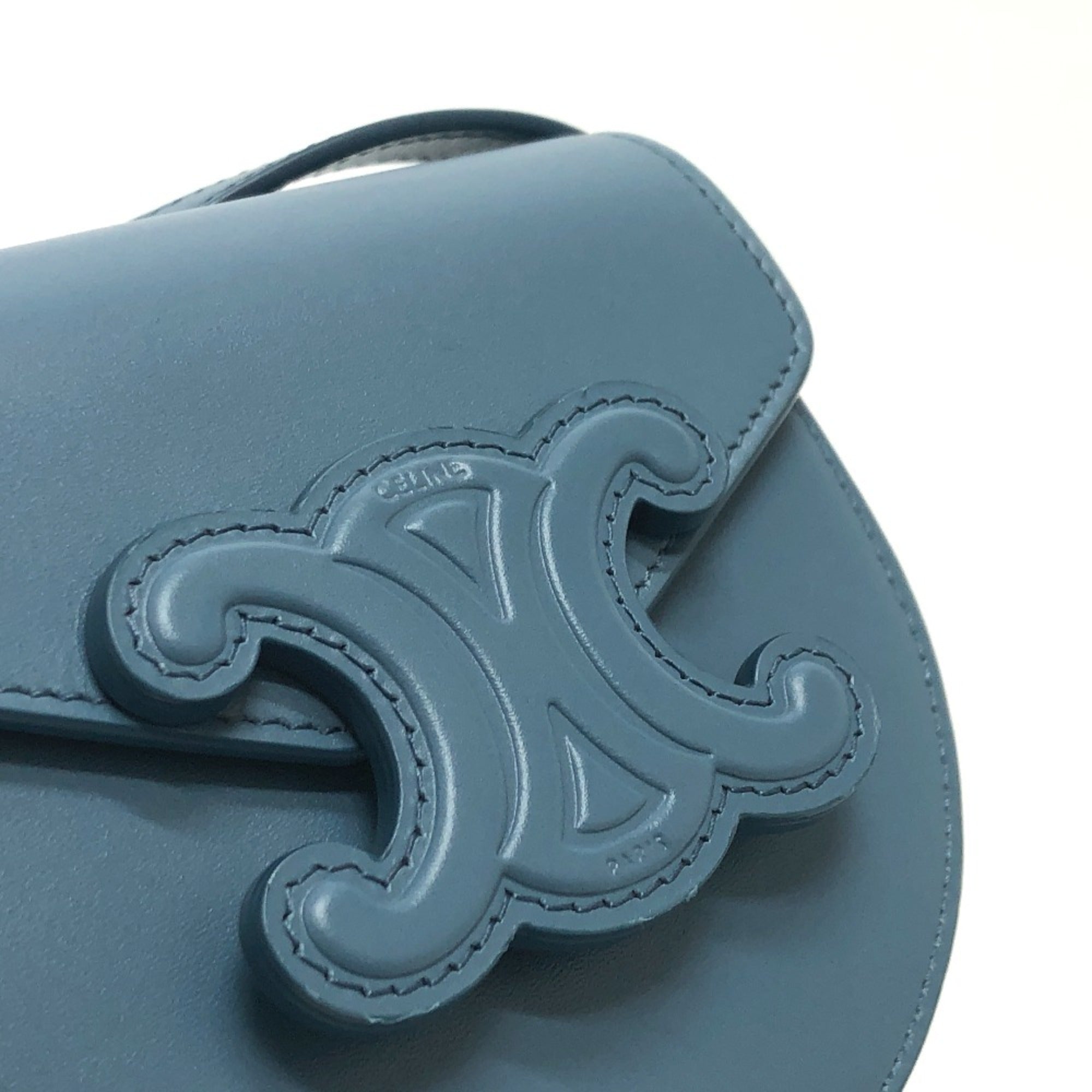 Celine Blue Leather Shoulder Bag