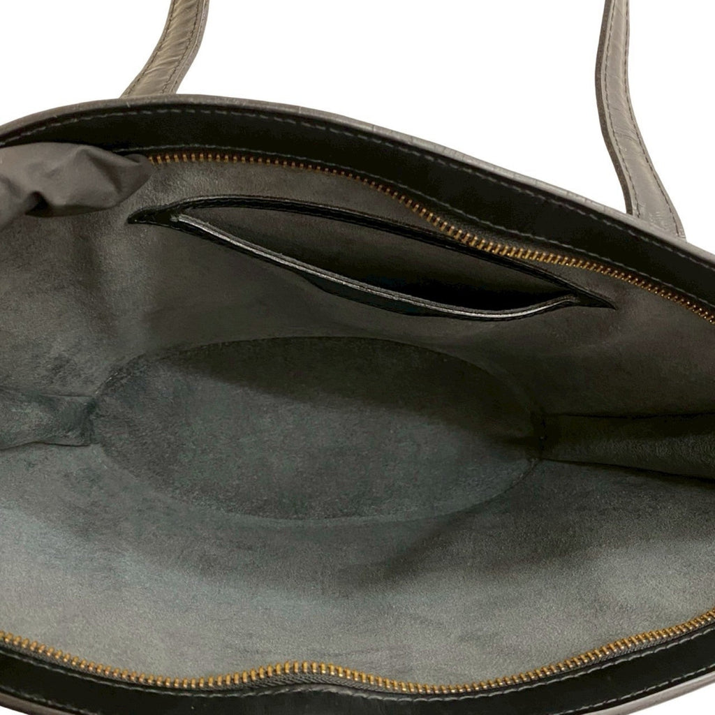 Louis Vuitton Black Leather Handbag Tote Bag