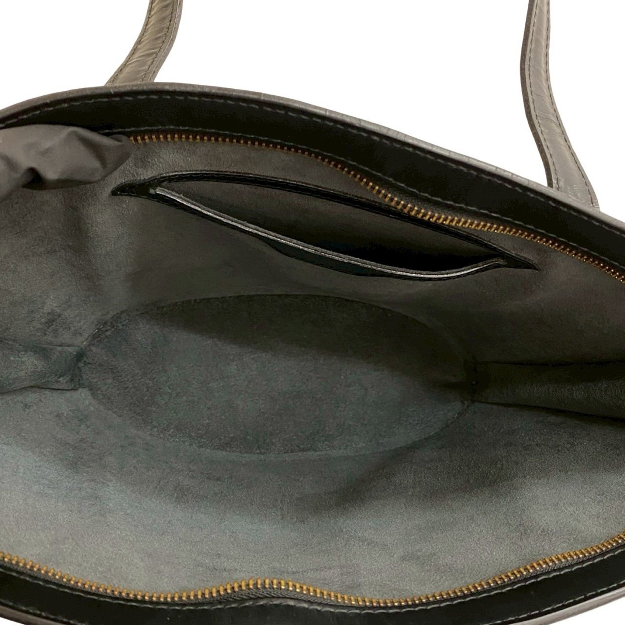 Louis Vuitton Black Leather Handbag Tote Bag