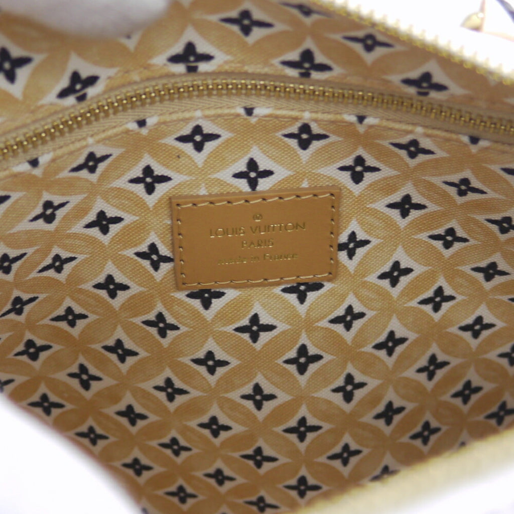 Louis Vuitton Leather Canvas Boston Bag Shoulder Bag