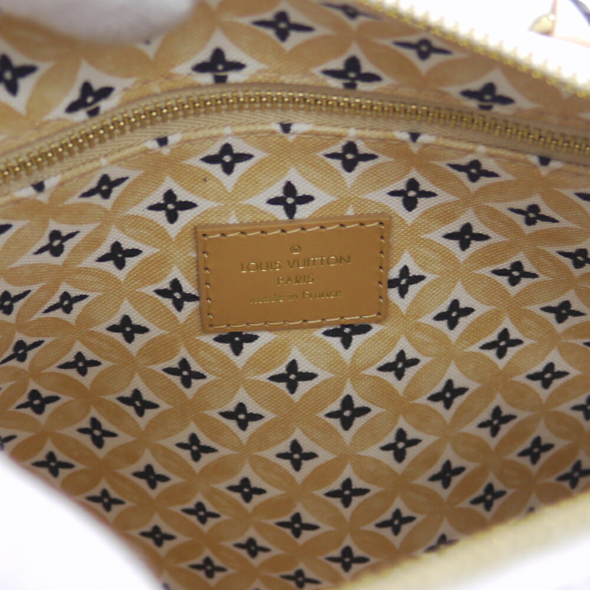 Louis Vuitton Leather Canvas Boston Bag Shoulder Bag