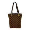 Gucci Brown Canvas Leather Handbag Shoulder Bag Tote Bag (Pre-Owned)