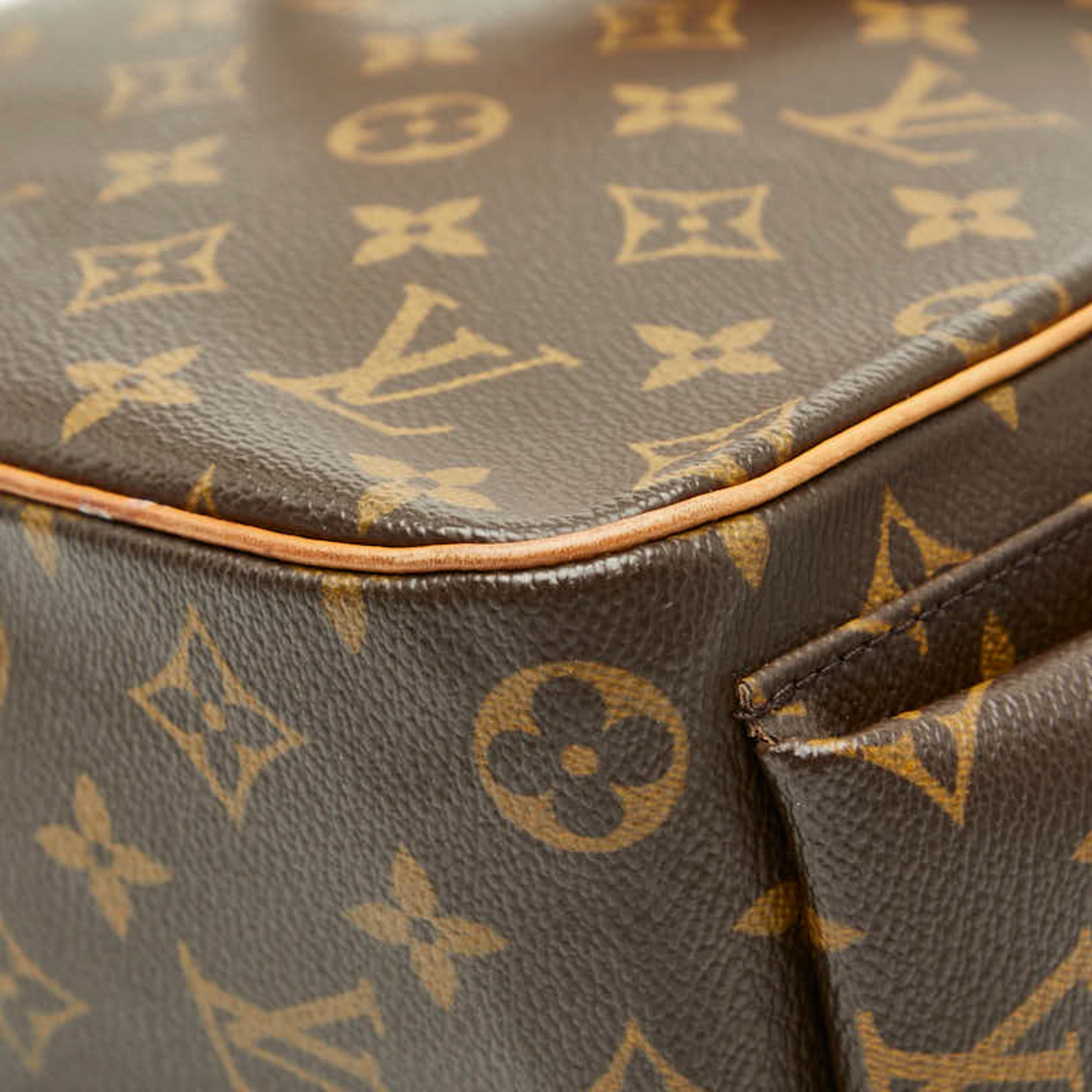 Louis Vuitton Brown Pvc Leather Handbag
