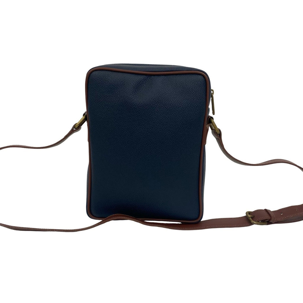 Burberry Brown Navy Leather Pvc Pochette Shoulder Bag