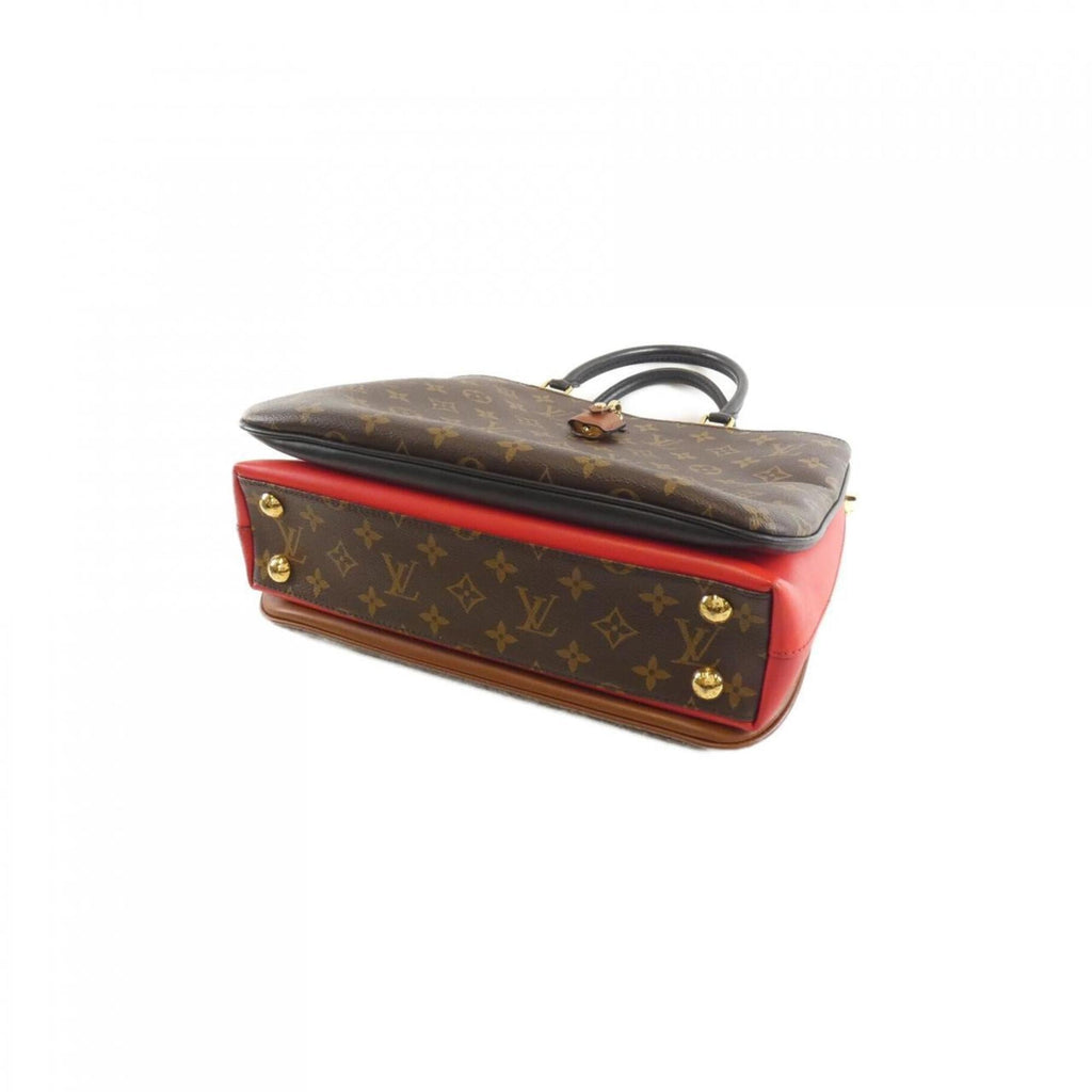 Louis Vuitton Monogram Marron Noir Rouge Coated Canvas Handbag