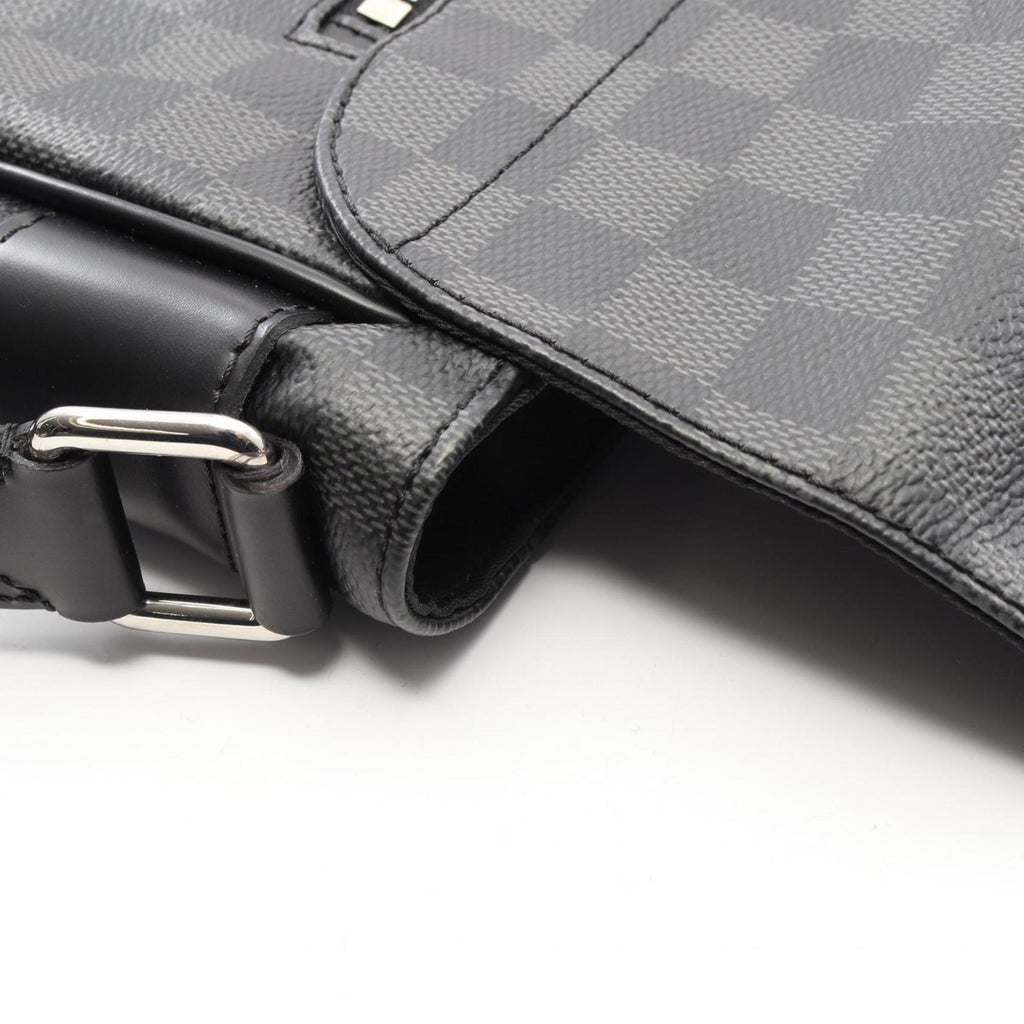Louis Vuitton Black Coated Canvas Leather Handbag Shoulder Bag