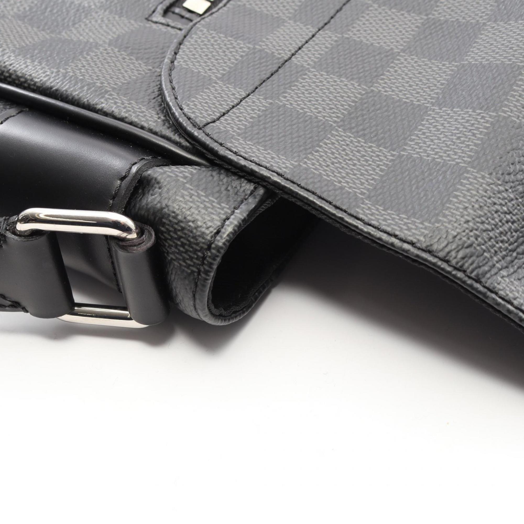 Louis Vuitton Black Coated Canvas Leather Handbag Shoulder Bag