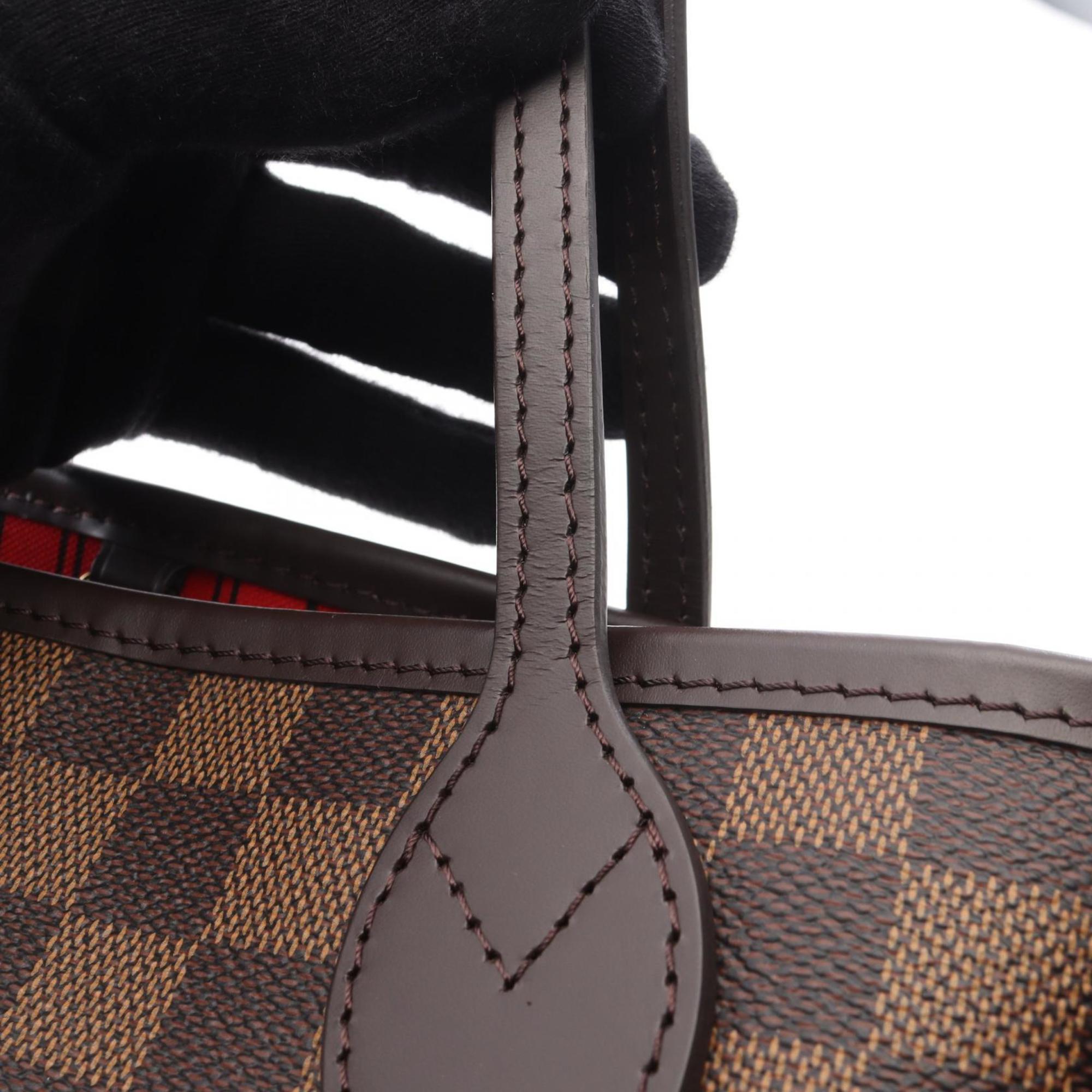 Louis Vuitton Brown Ebene Coated Canvas Leather Handbag Pouch Tote Bag