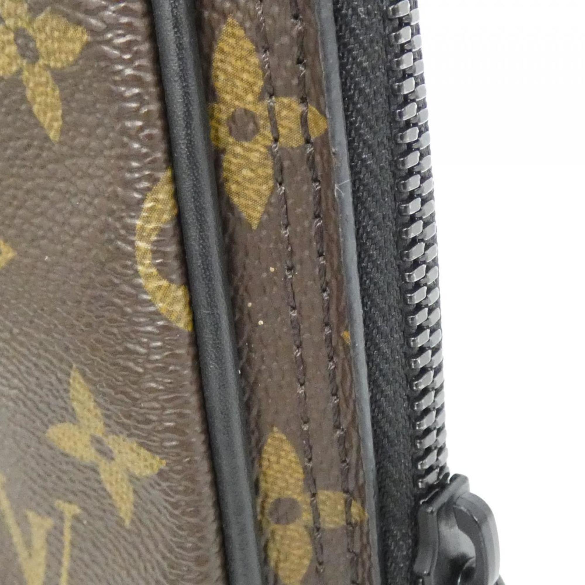 Louis Vuitton Black Brown Coated Canvas Shoulder Bag