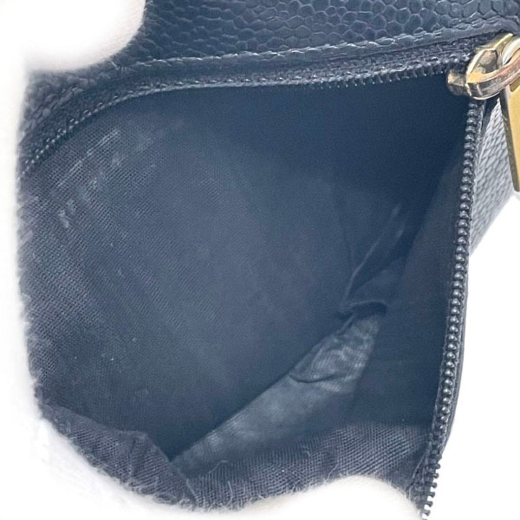 Chanel Black Grained Calfskin Wallet (Tri-Fold)